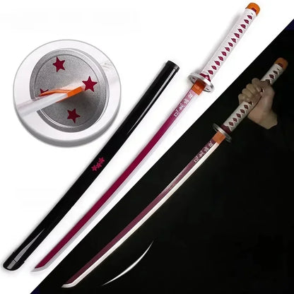Bright Demon Slayer Katana LED Light up Sword Anime Kimetsu No Yaiba Cosplay Prop Giyuu Real Size Japanese Katana Samurai Sabre