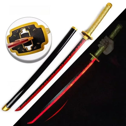 Bright Demon Slayer Katana LED Light up Sword Anime Kimetsu No Yaiba Cosplay Prop Giyuu Real Size Japanese Katana Samurai Sabre