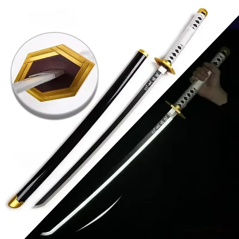 Bright Demon Slayer Katana LED Light up Sword Anime Kimetsu No Yaiba Cosplay Prop Giyuu Real Size Japanese Katana Samurai Sabre