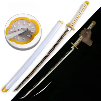 Bright Demon Slayer Katana LED Light up Sword Anime Kimetsu No Yaiba Cosplay Prop Giyuu Real Size Japanese Katana Samurai Sabre