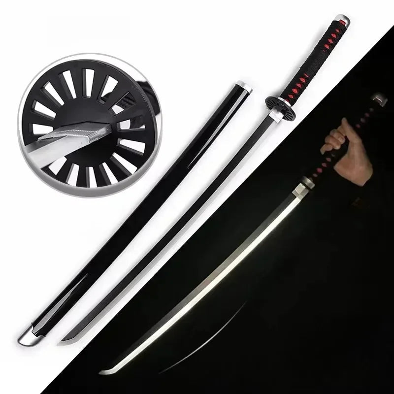 Bright Demon Slayer Katana LED Light up Sword Anime Kimetsu No Yaiba Cosplay Prop Giyuu Real Size Japanese Katana Samurai Sabre