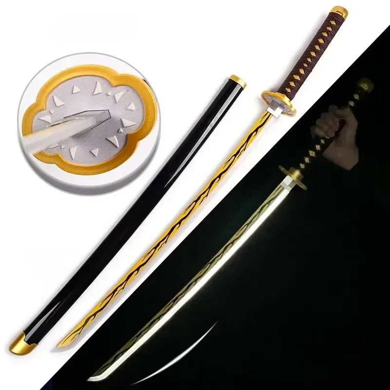 Bright Demon Slayer Katana LED Light up Sword Anime Kimetsu No Yaiba Cosplay Prop Giyuu Real Size Japanese Katana Samurai Sabre