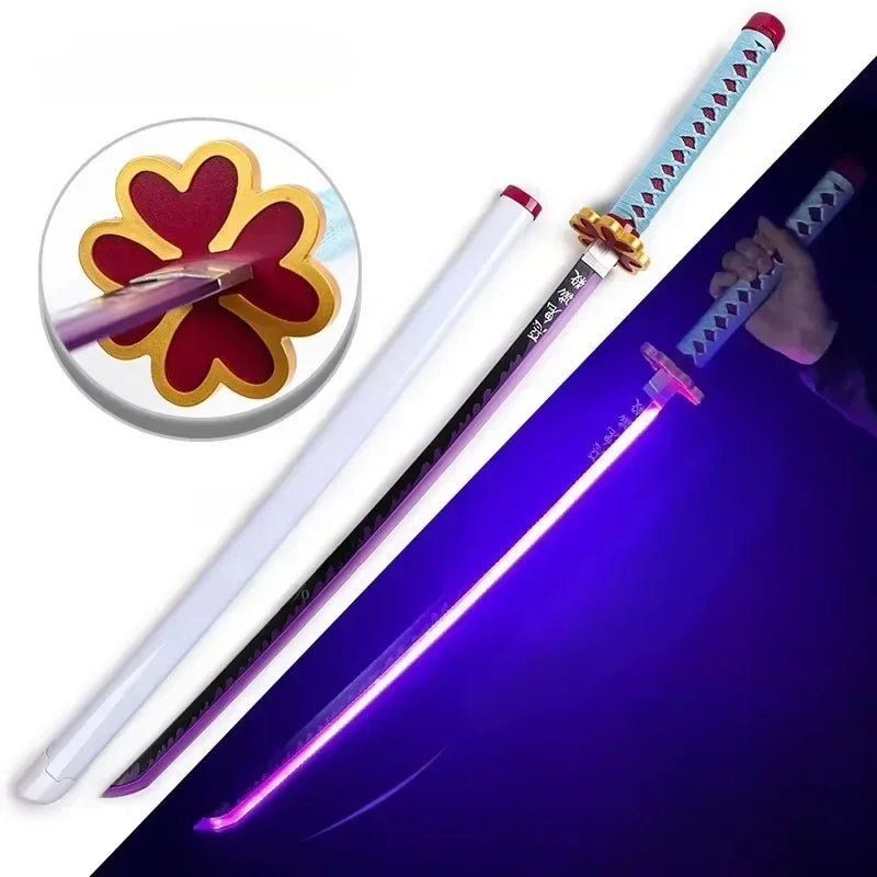 Bright Demon Slayer Katana LED Light up Sword Anime Kimetsu No Yaiba Cosplay Prop Giyuu Real Size Japanese Katana Samurai Sabre