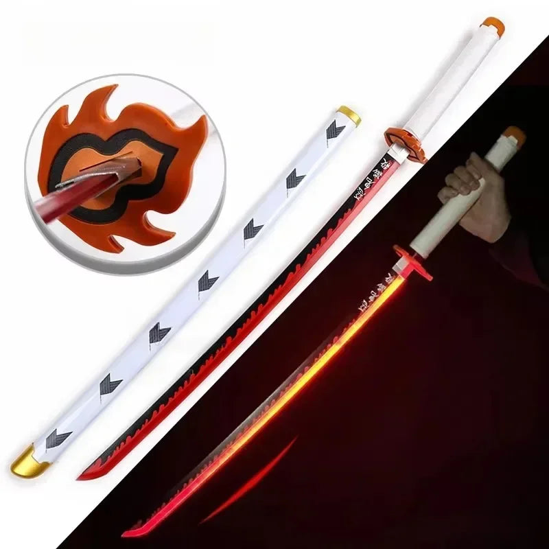 Bright Demon Slayer Katana LED Light up Sword Anime Kimetsu No Yaiba Cosplay Prop Giyuu Real Size Japanese Katana Samurai Sabre