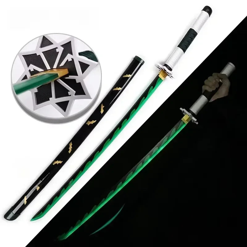 Bright Demon Slayer Katana LED Light up Sword Anime Kimetsu No Yaiba Cosplay Prop Giyuu Real Size Japanese Katana Samurai Sabre